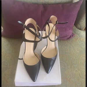 Nine West black  ankle strap heels. Worn once